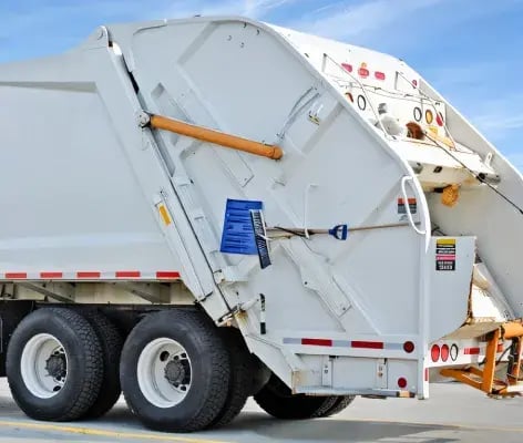 white-garbage-truck